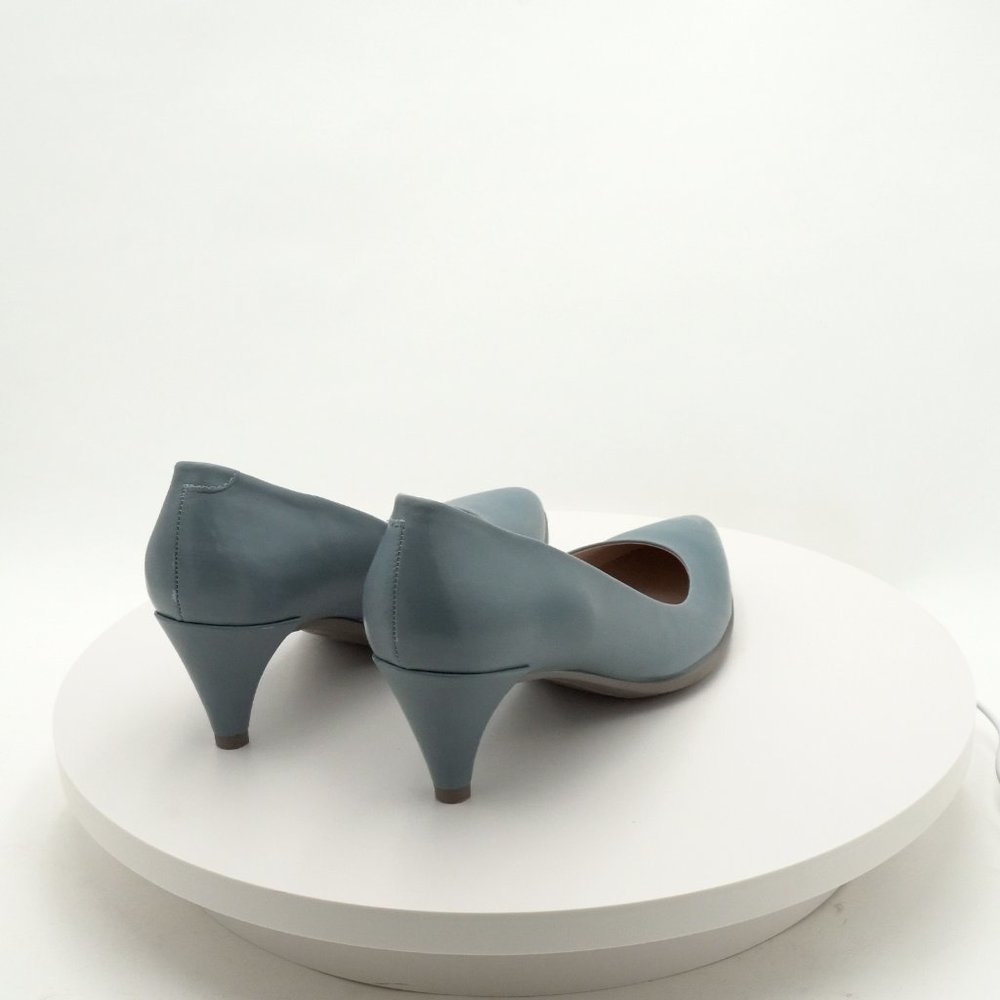 Ecco Blue Leather Kitten Heel Pumps - Picture 4 of 13
